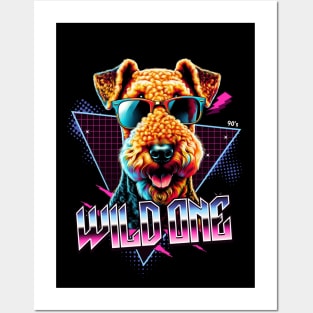 Wild One Airedale Terrier Dog Posters and Art